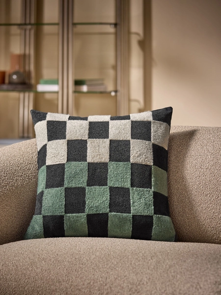 Blue Tilo Checkerboard Cushion