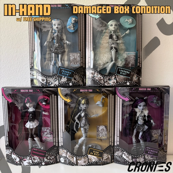 Monster High Reel Drama Dolls — Draculaura, Lagoona, Cleo, Clawdeen, &amp; Frankie D