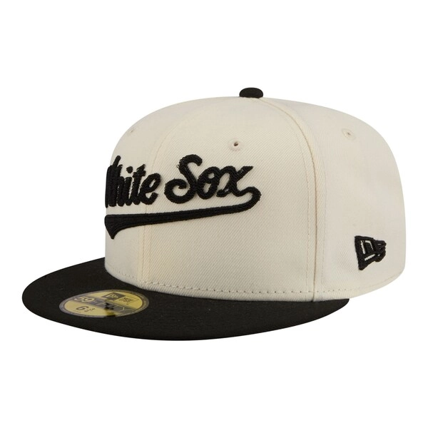  Chicago White Sox New Era Two-Tone Stitch 59FIFTY Fitted Hat - Cream