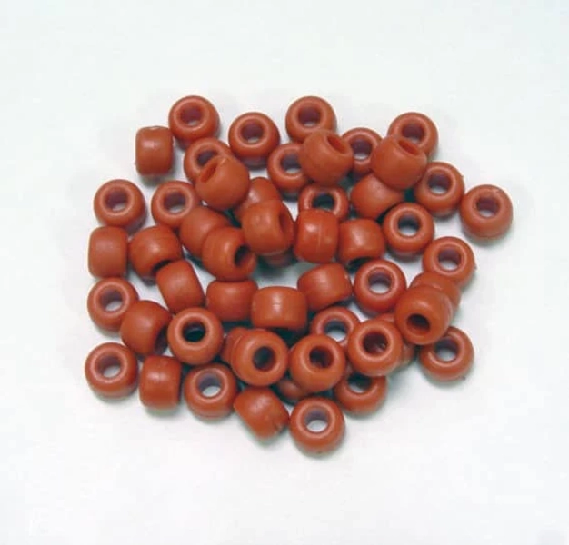 Flat Matte Cinnabar 9x6mm Pony Beads 500pc made in USA for school crafts hair decor kandi jewelry