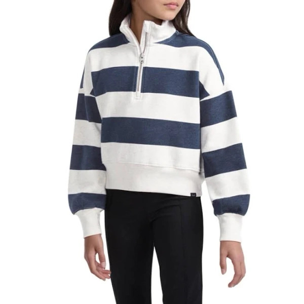 Abercrombie Kids Girls' Preppy Quarter Zip Pullover Sweatshirt