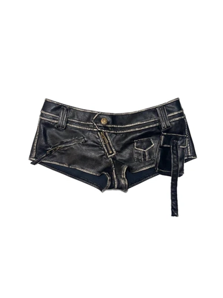 Vintage Punk Low Rise Leather Shorts – MISSTT
