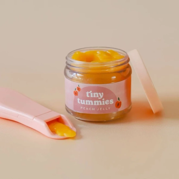 Tiny Harlow Tiny Tummies Peach Jelly Food Jar and Spoon