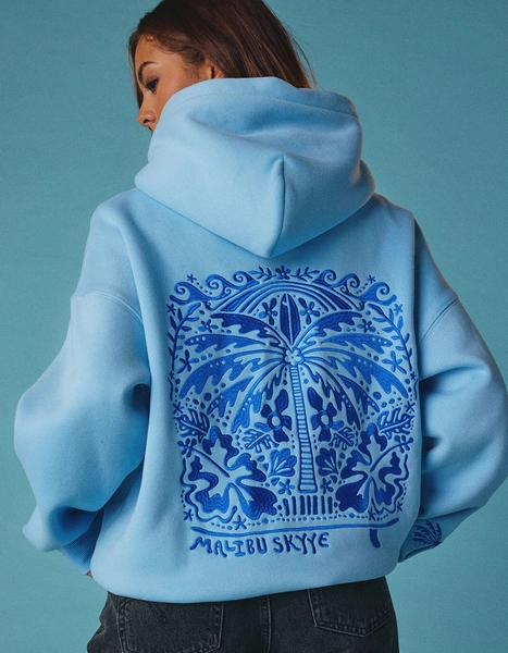 MALIBU SKYYE Coastal Womens Hoodie - LIGHT BLUE