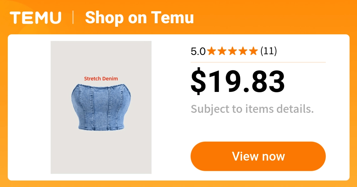 womens high stretch denim bandeau top back zipper   fit - Temu