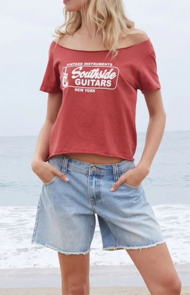Light Blue Low Rise Relaxed Jorts
