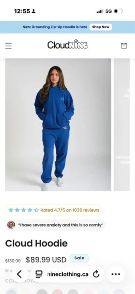 Cloud nine hoodie with stress ball in sleeve