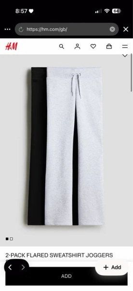 2-pack flared sweatshirt joggers - Grey/Mole