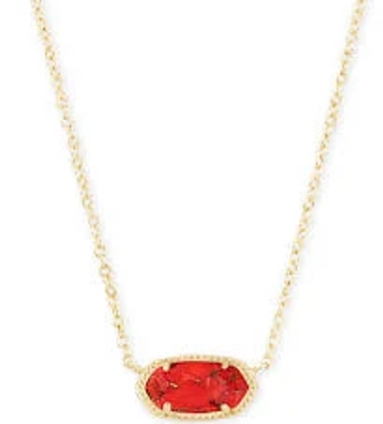 Kendra Scott Necklace Elisa Gold Bronze Veined Red