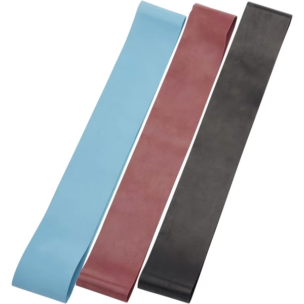 Set van drie weerstandsbanden voor fitness 5-6-7 kg grijs/bordeaux/zwart | Decathlon