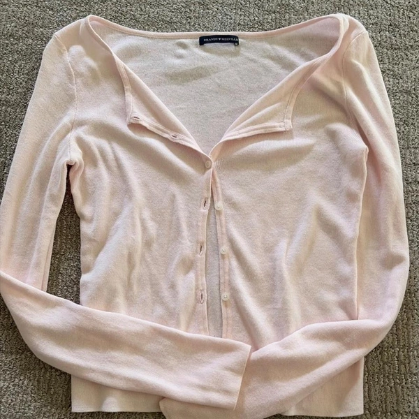 Brandy Melville light pink long sleeve button up...