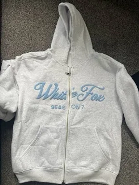 White Fox Hoodie Women's Grey Light Blue Sweatshirt Season 7,