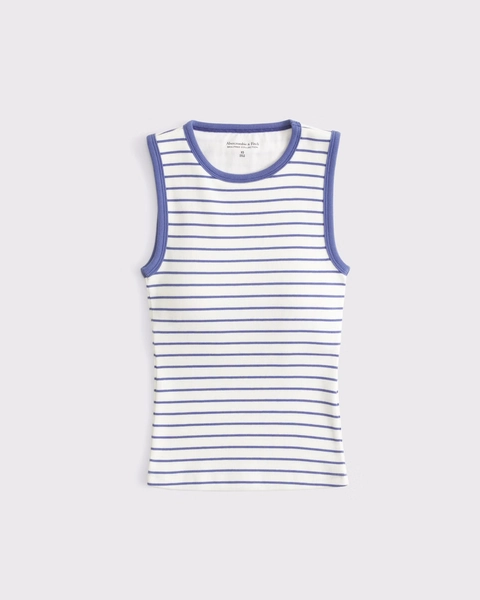 Bra-Free Rib High-Neck Tank
