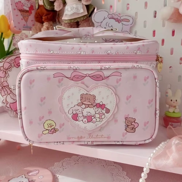 Square Shape Large Capacity Handbag Fashion PU PU Leather Makeup Bag Portable Handheld Toiletries Bag - AliExpress 1524