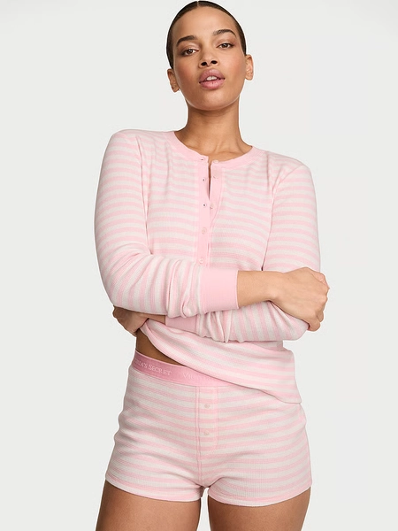 Soft Thermal Henley Short Pajama Set