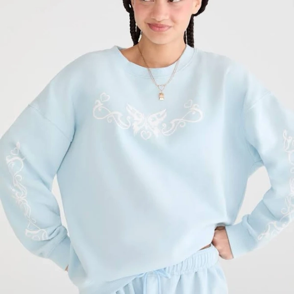 Aeropostale Women's Cloud Soft Tribal Butterfly Sweatshirt