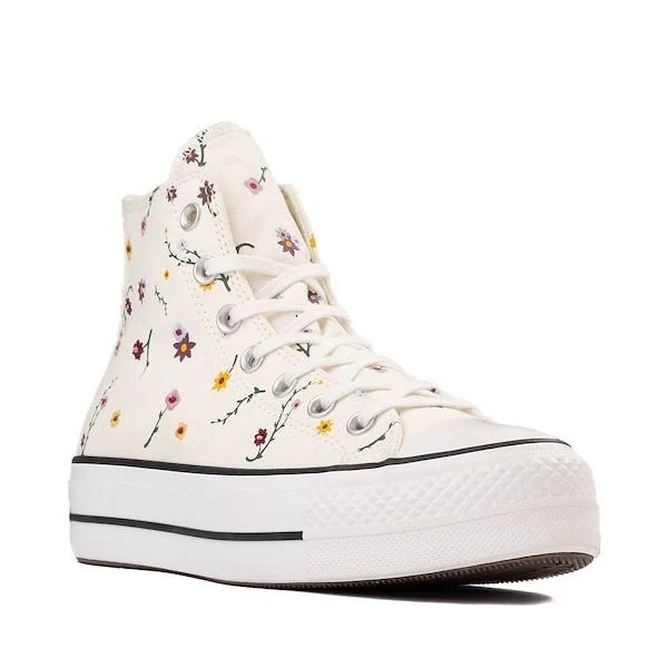 Converse Women's Chuck Taylor All Star Lift Platform Embroidered Blooms Shoes