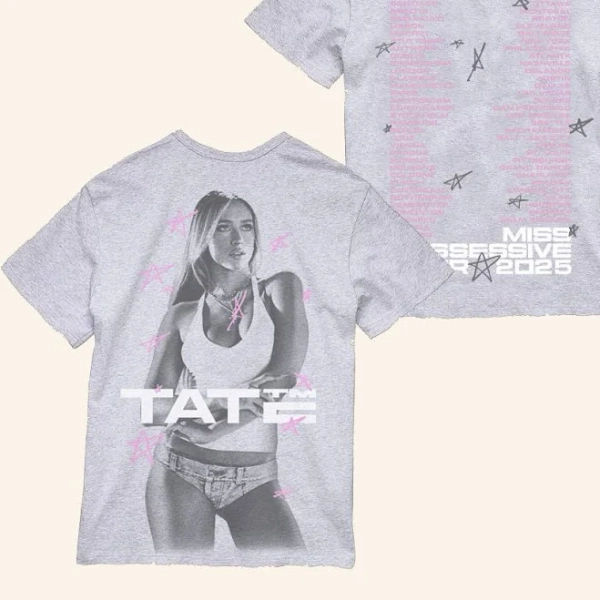 Tate McRae Merch Miss Possessive World Tour Photo T-Shirt Gifts For Music Fans - Onholdfile