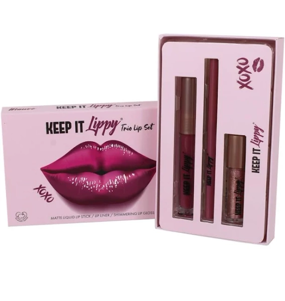 Skin Treats Keep It Lippy Lip Liner Lipstick & Lip Gloss Set 3 Piece Set