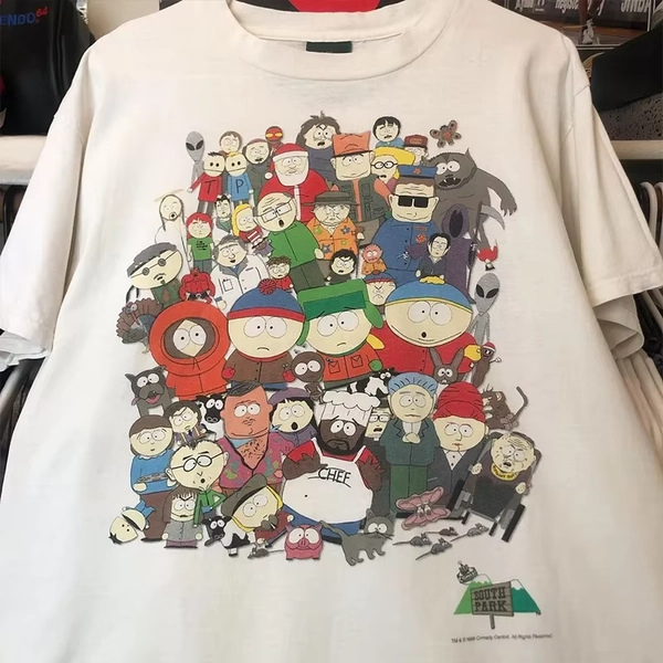 Men's Retro South Park Cartoon Cartoon Tide Brand Printed Short Sleeve American T-shirt Short Sleeve - AliExpress 
