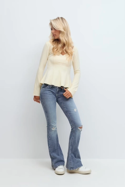 Sparkle low flare jeans