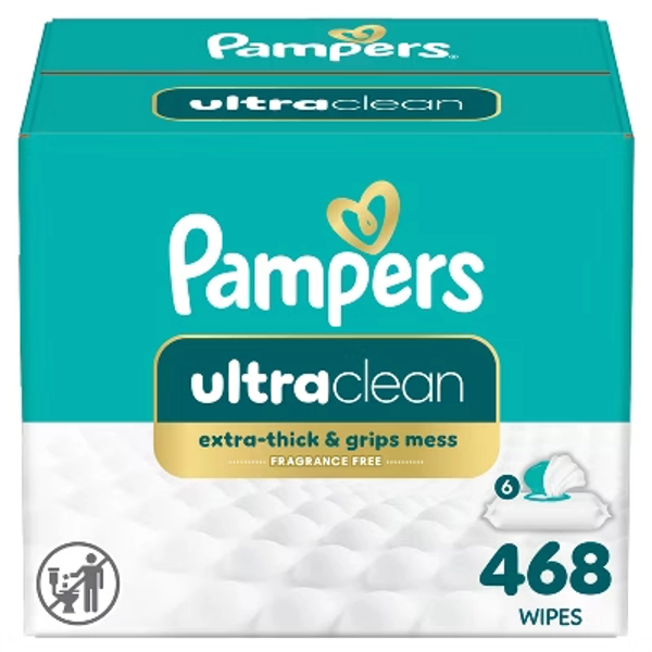 Pampers Ultra Clean Baby Wipes - 468ct: Pop-Up Dispenser, Hypoallergenic, Unscented, Paraben-Free