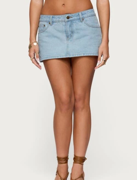 Edikted Women's Camelia Denim Mini Skort