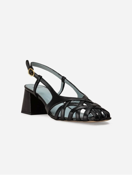 Alba Vegan Apple Leather Heeled Sandals | Black - UK3 / EU36 / US5