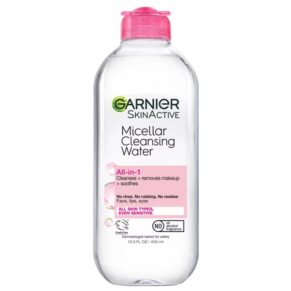 Garnier SkinActive Micellar Cleansing Water All in 1 Makeup Remover, Face Cleanser, 13.5 fl oz