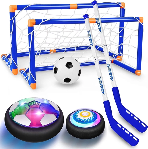 Beefunni Hover Hockey Set for Kids, Rechargeable Floating Air Soccer Hockey Ball with Led Light, Indoor Outdoor Sports Game Toy Gifts for 3 4 5 6 7 8+ 12 Years
