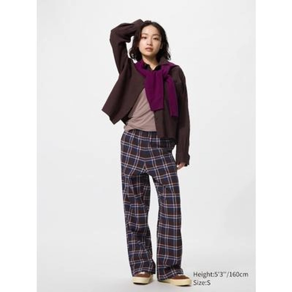 Uniqlo - Pantalon En Flanelle (carreaux) - Marron Foncé - XXL