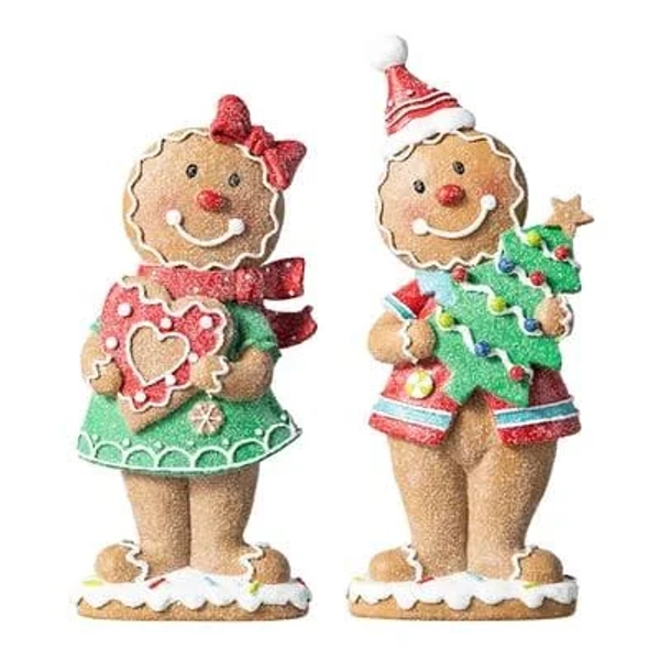 Glitzhome Christmas Gingerbread Table Decor