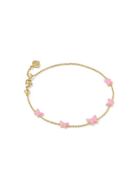 Lillia Butterfly Gold Enamel Delicate Chain Bracelet