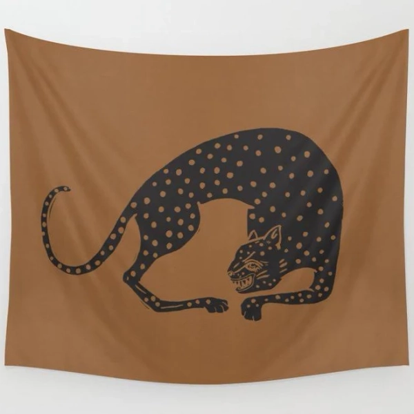 Wall Hanging Tapestry | Blockprint Cheetah by Megan Galante, 51" x 60" | Society6