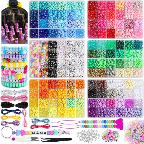 DIY Bracelet Making Kit for Adults with Letter Beads, Pony beads bulk, Kandi beads, Big kandi kit, Kandi bracelet kit, Pony bead kit, Pony beads kit,