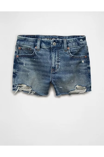 AE Next Level Curvy High-Waisted Shortie Women's Moody Blues 4