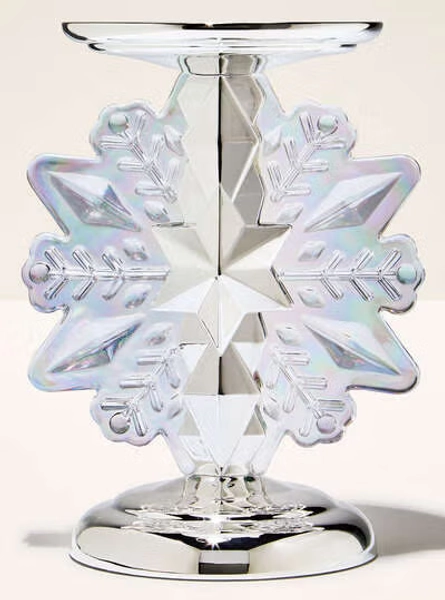 Snowflake Light-Up Pedestal 3-Wick Candle Holder
