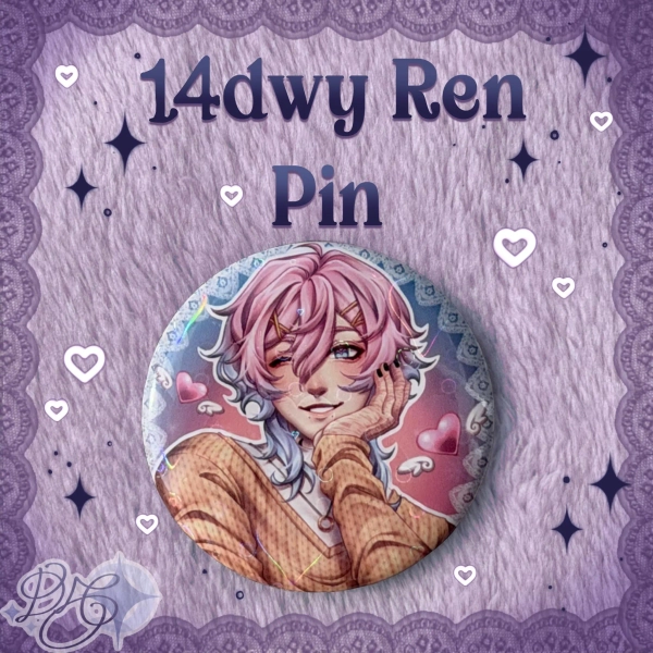 14DWY Ren Glossy Holograhic Button Pin