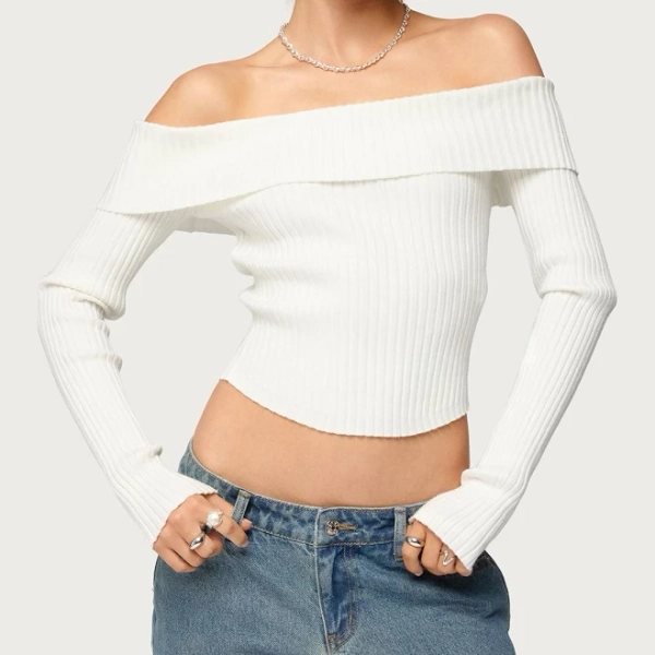 Edikted Women's Lauren Knit Fold Over Top