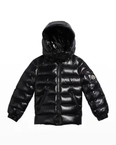 Moncler Girl's Moka Long Puffer Coat, Size 4-6 | Neiman Marcus