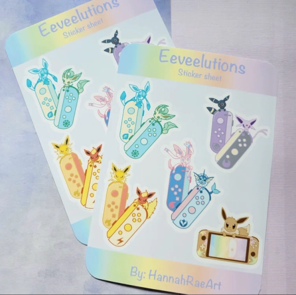 Poke Joycon Sticker Sheet