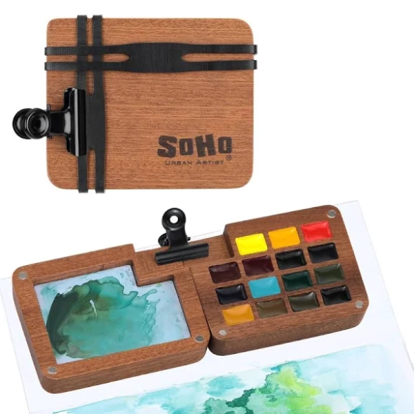 SoHo Urban Artist Mini Wooden Travel Watercolor Set of 15