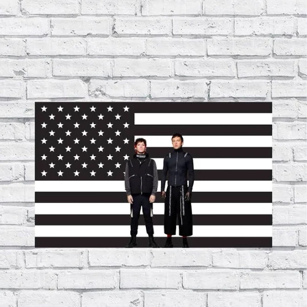 Black American Flag Twenty One Pilots Tapestry