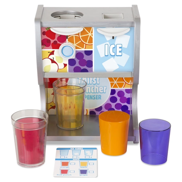 Melissa & Doug Wooden Thirst Quencher Drink Dispenser with Cups, Juice Inserts, Ice Cubes - FSC Certified - Walmart.com