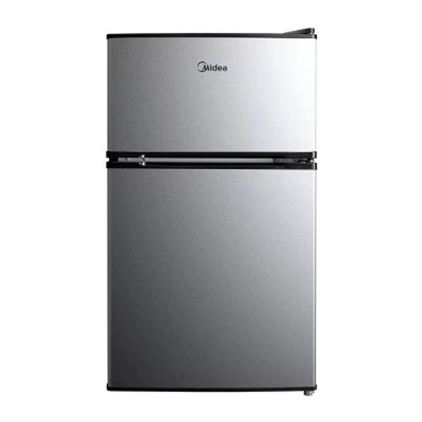 Midea 3.1 cu ft Compact Freestanding Refrigerator Silver: Energy Star, Top Door Freezer, Dorm Fridge, Reversible Door