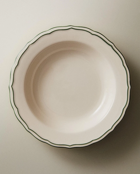 EARTHENWARE SOUP PLATE WITH CONTRAST EDGE | Zara Home United Kingdom