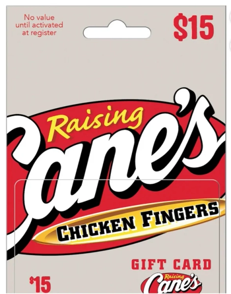 Raising canes gift card 