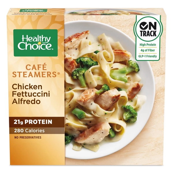 Healthy Choice Café Steamers Chicken Fettuccini Alfredo With Broccoli, Frozen Meal, 10 oz. Bowl