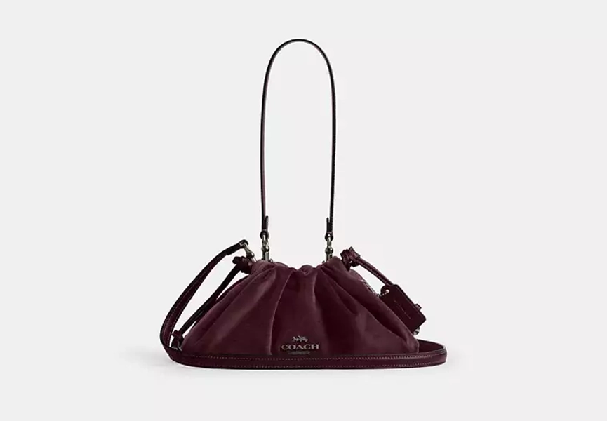 Gunmetal/Burgundy Faye Shoulder Bag