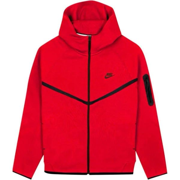 Nike Tech Full Zip Windrunner Hoodie 'Gym Red/Black' | Men's Size S